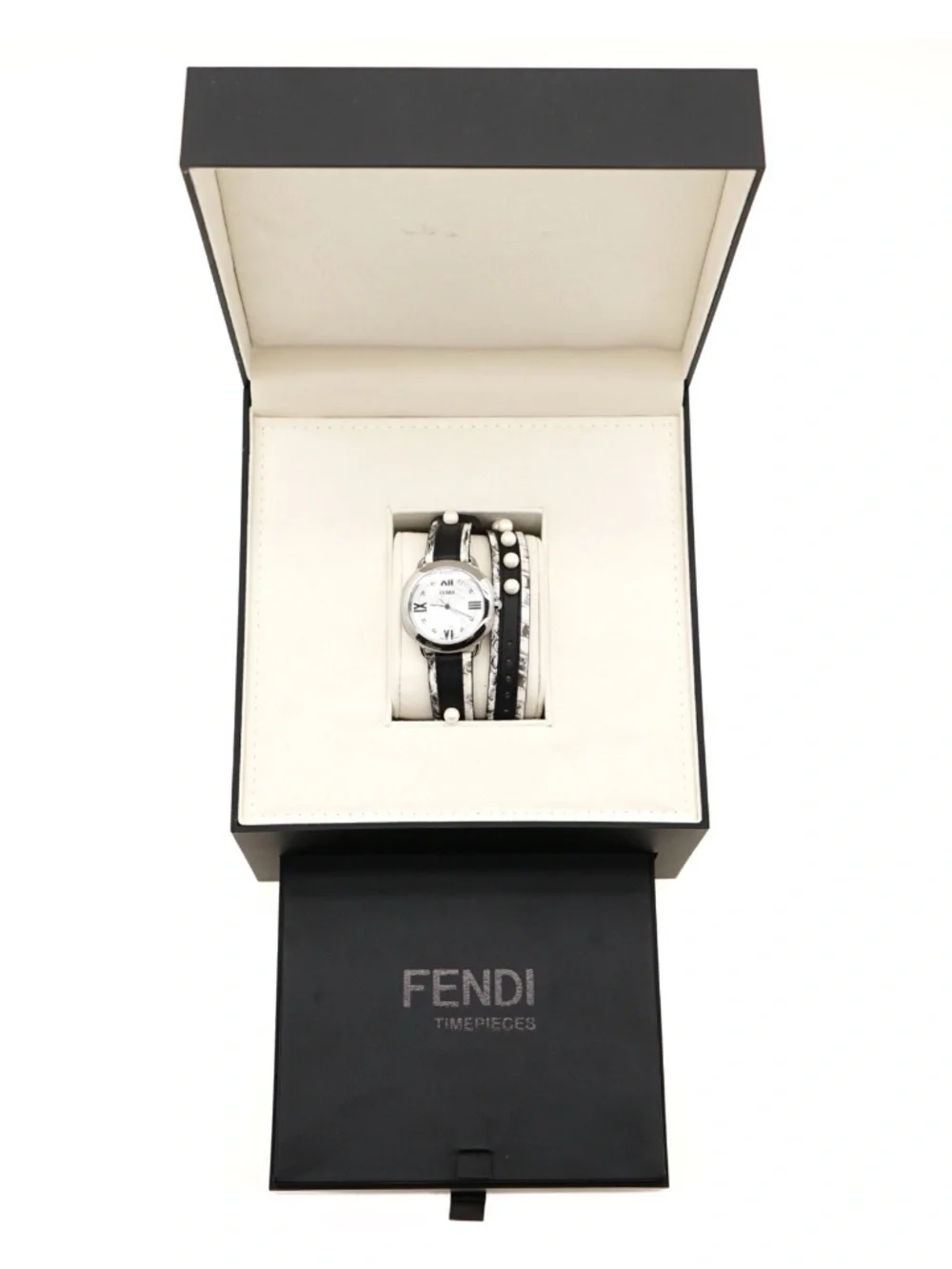 Fendi Watch Selleria Mother Of Pearl Set With Diamonds FOW526 New